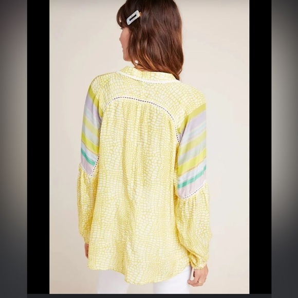 Anthropologie Conditions Apply NWT Corinna yellow peasant blouse - Picture 2 of 13
